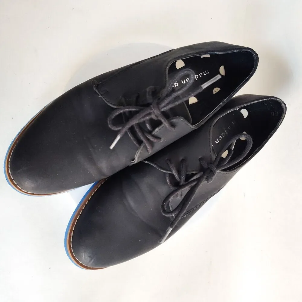 Madden‎ Girl Jacobz Faux Leather Wingtip Oxford Shoes Black 8.5 Lace Up Academia
